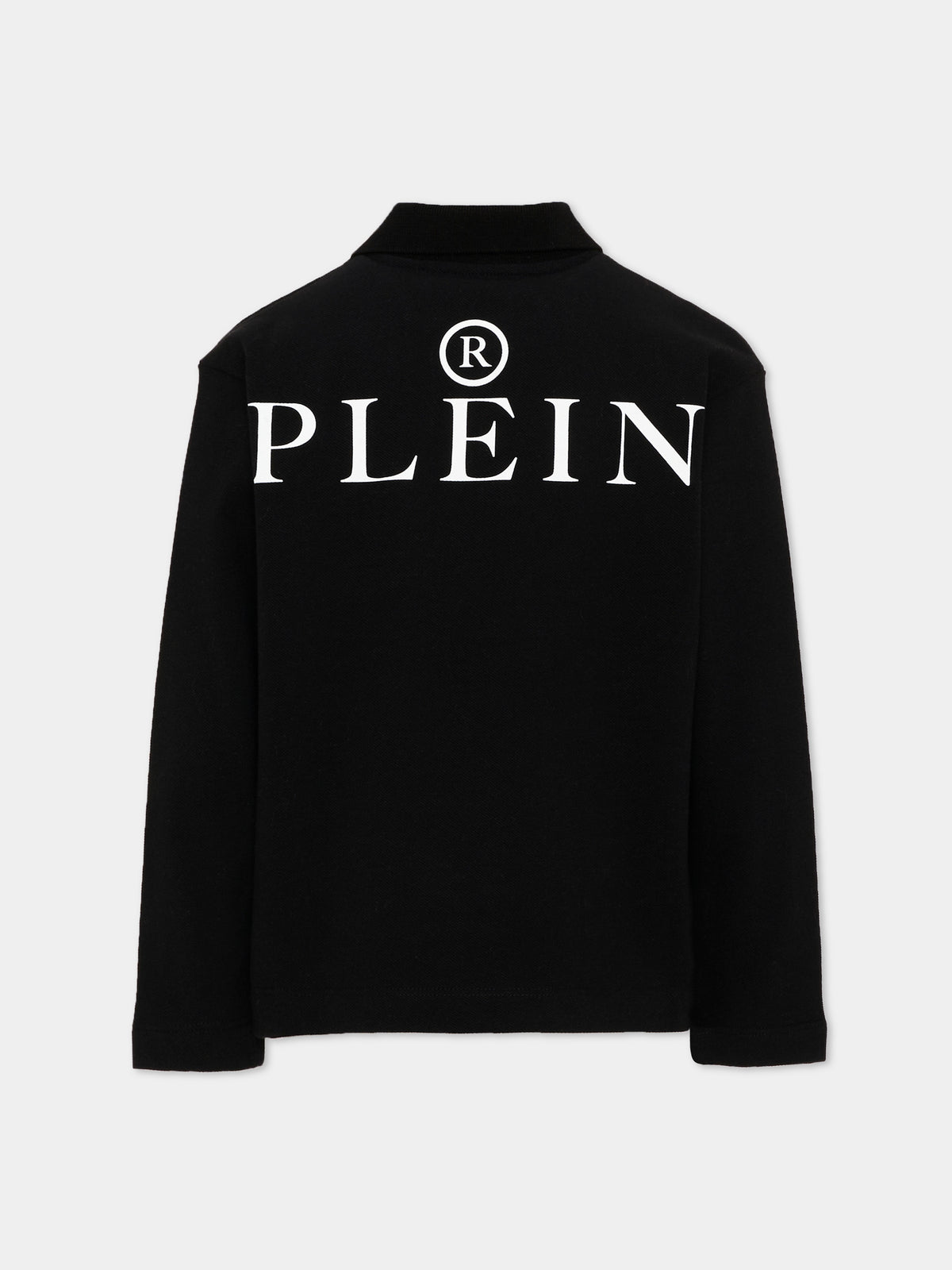 Polo nera per bambino con logo,Philipp Plein Junior,F6PHJBPO139 110