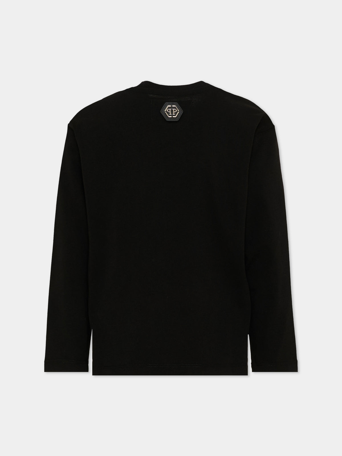 T-Shirt nera per bambino con logo,Philipp Plein Junior,F6PHJBTH094 110