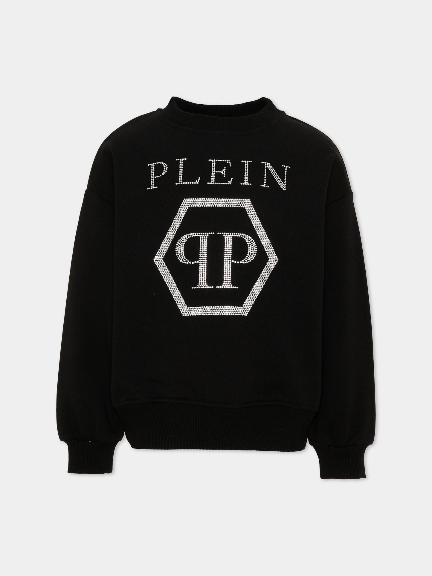 Felpa nero per bambina con logo,Philipp Plein Junior,F6PHJGSW021 110