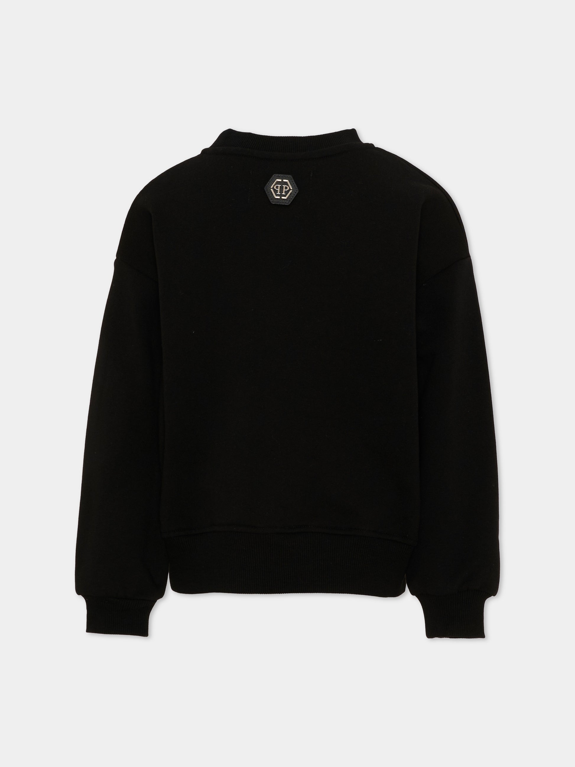 Felpa nero per bambina con logo,Philipp Plein Junior,F6PHJGSW021 110