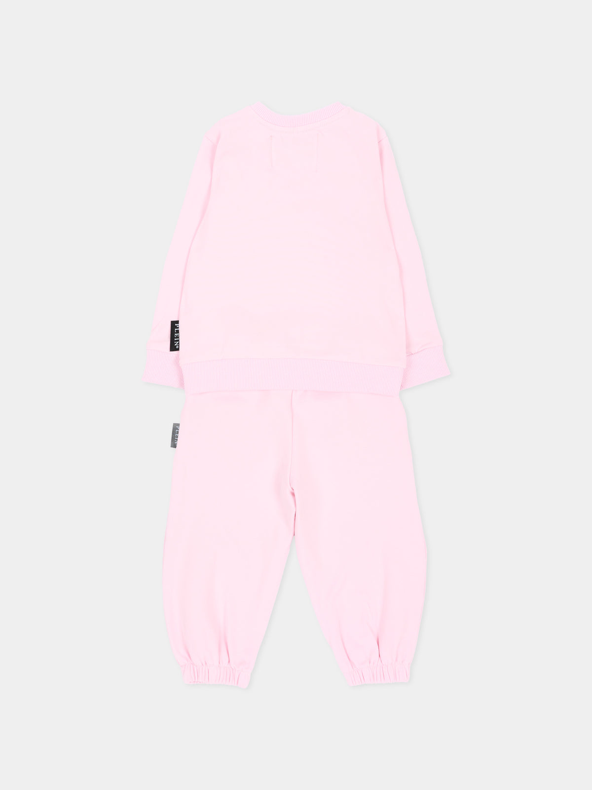 Completo sportivo lungo rosa per neonata con logo,Philipp Plein Junior,F6PHNGTP182 042