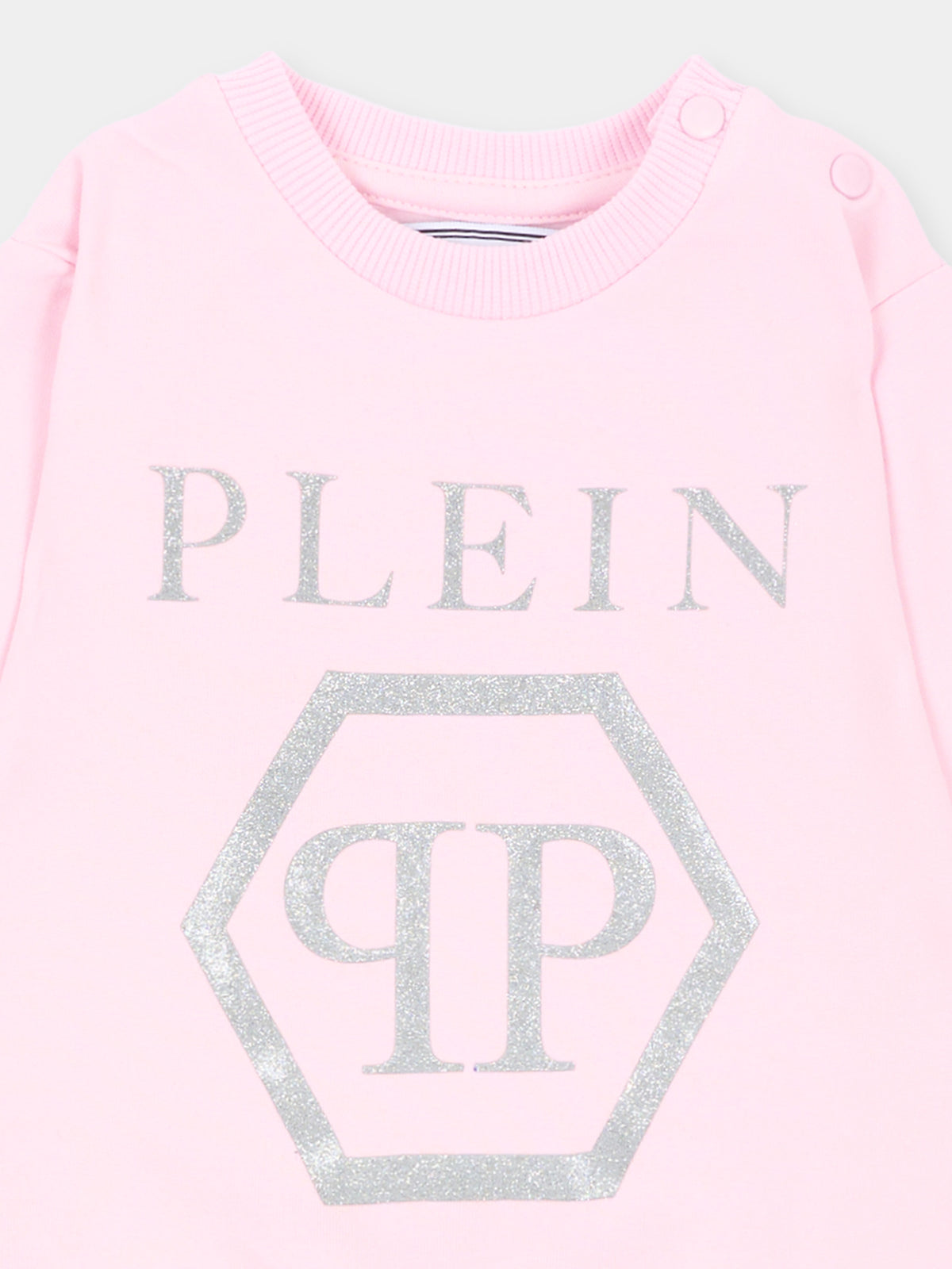 Completo sportivo lungo rosa per neonata con logo,Philipp Plein Junior,F6PHNGTP182 042