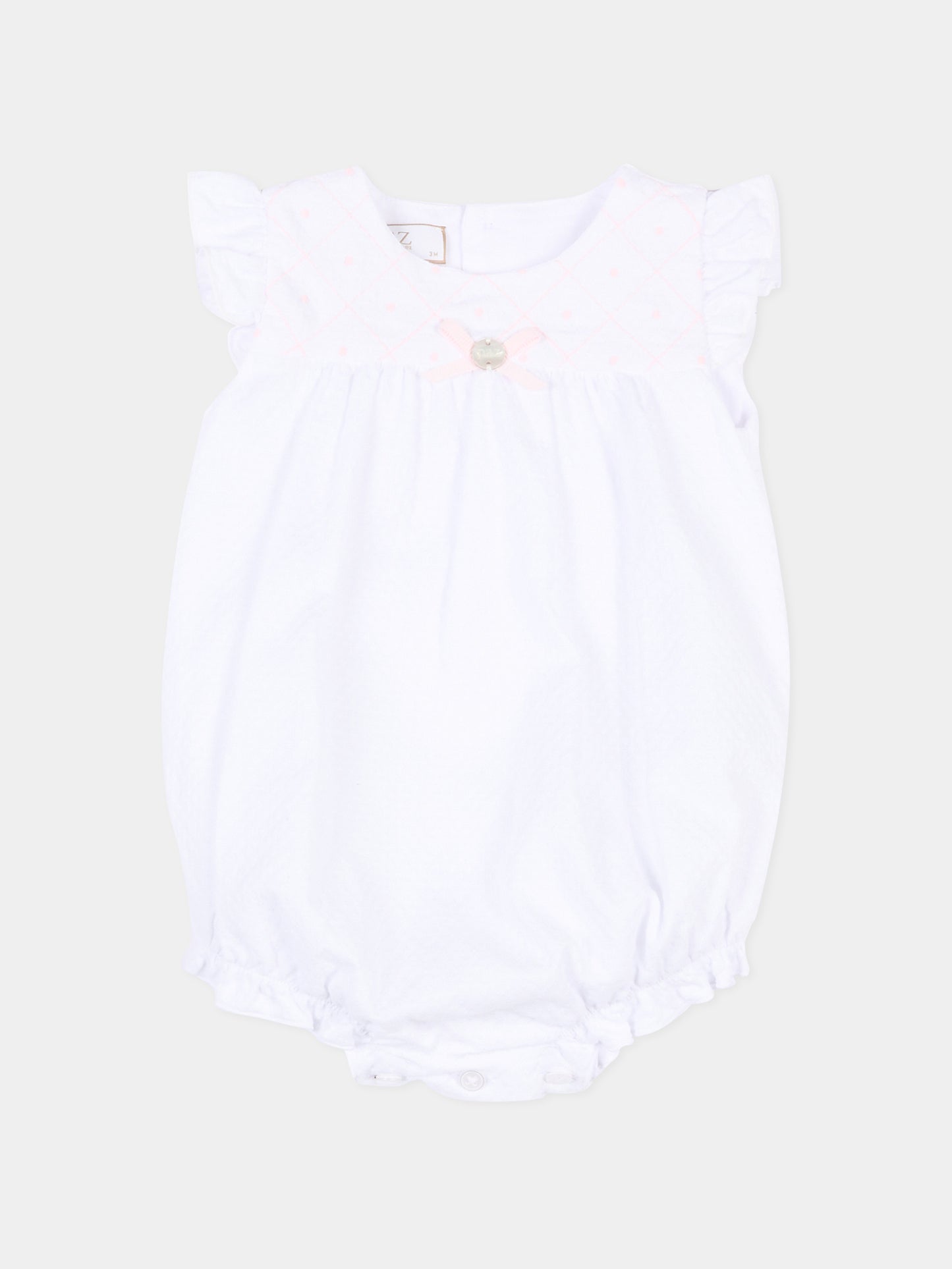 Pagliaccetto bianco per neonata,Paz Rodríguez,005 153394 01 T2070