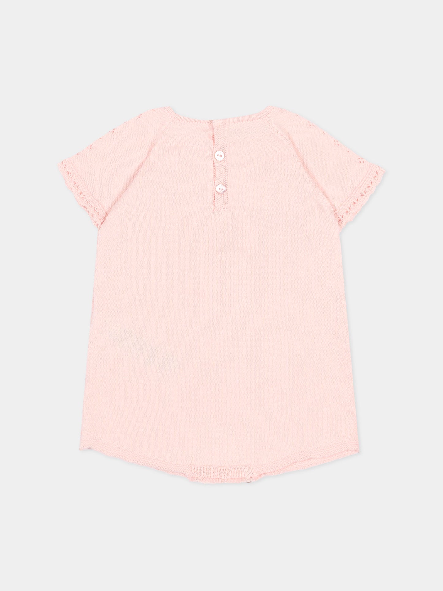 Pagliaccetto rosa per neonata traforato,Paz Rodríguez,005 123687 322 H82