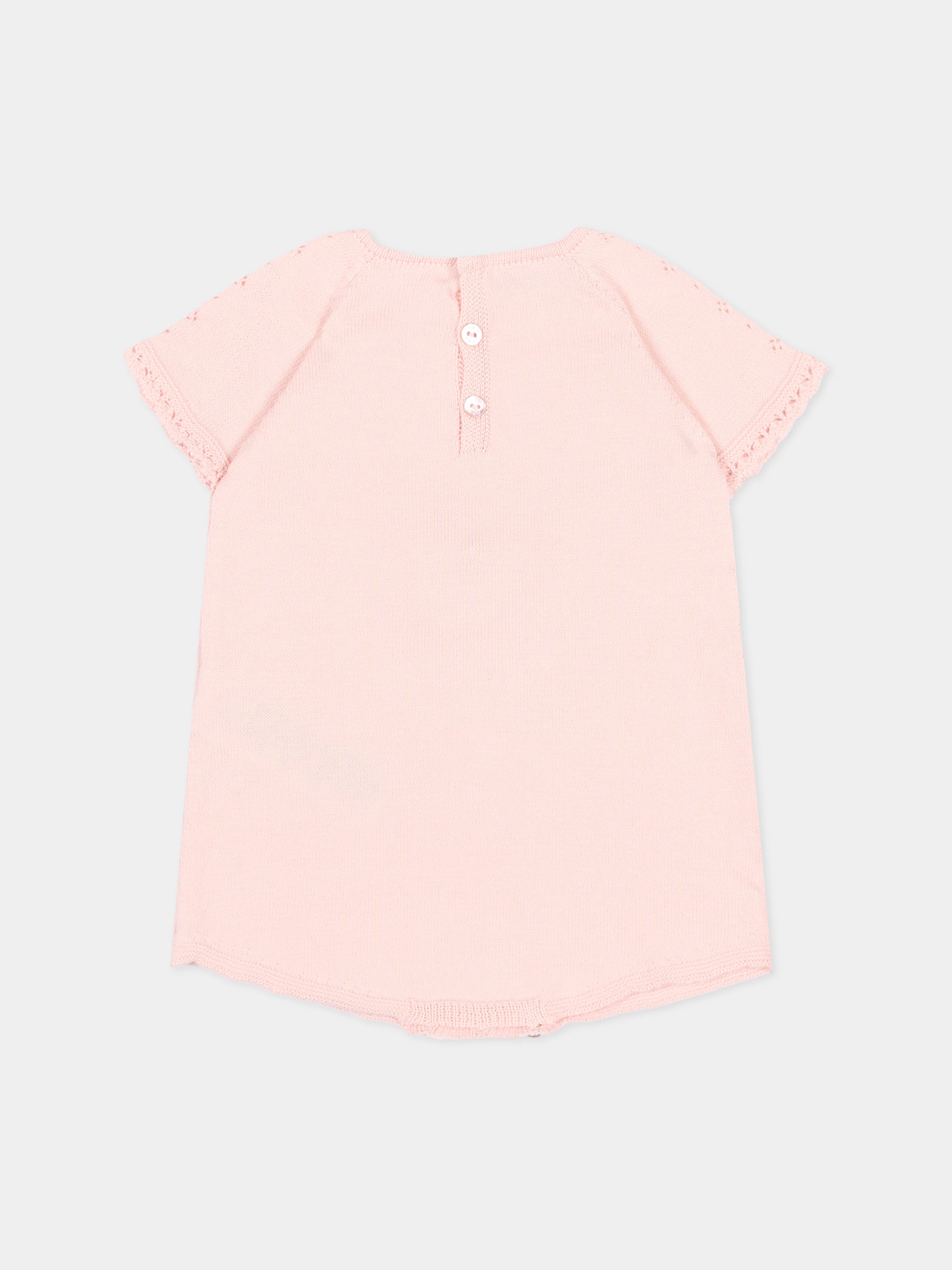 Pagliaccetto rosa per neonata traforato,Paz Rodríguez,005 123687 322 H82