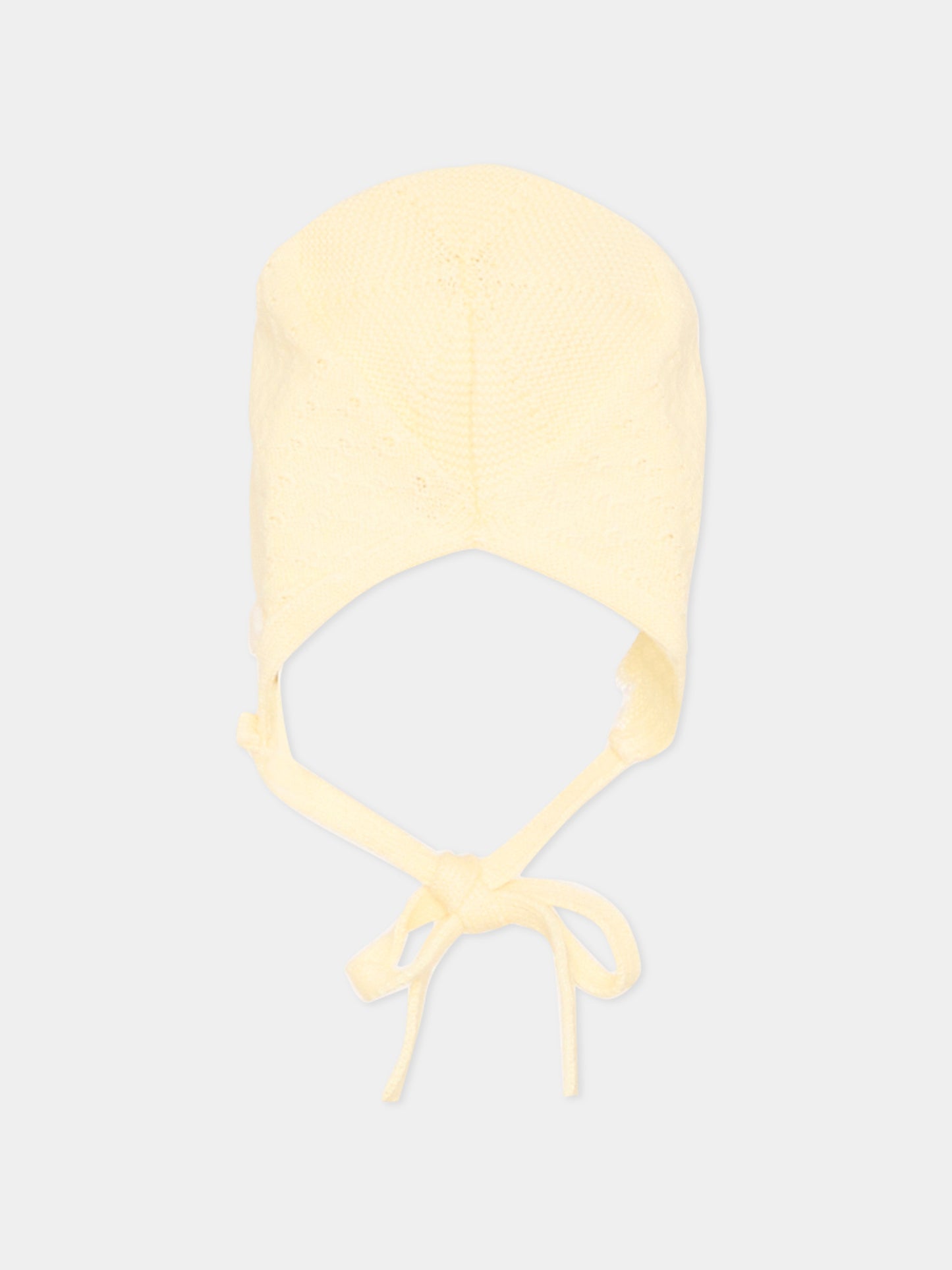 Cuffietta gialla in tricot per neonati,Paz Rodríguez,011 123520 0501 H82