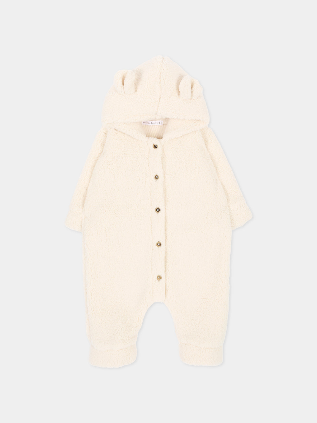 Completo avorio per neonati con cappuccio e orecchie,Bamboom,1262TE00084 WARM WHITE
