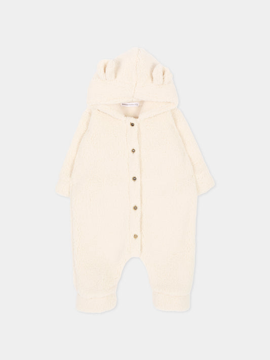 Completo avorio per neonati con cappuccio e orecchie,Bamboom,1262TE00084 WARM WHITE