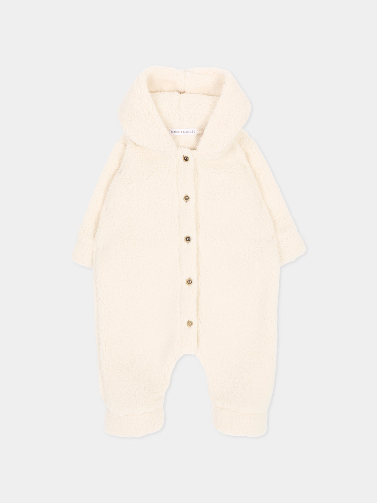 Completo avorio per neonati con cappuccio e orecchie,Bamboom,1262TE00084 WARM WHITE