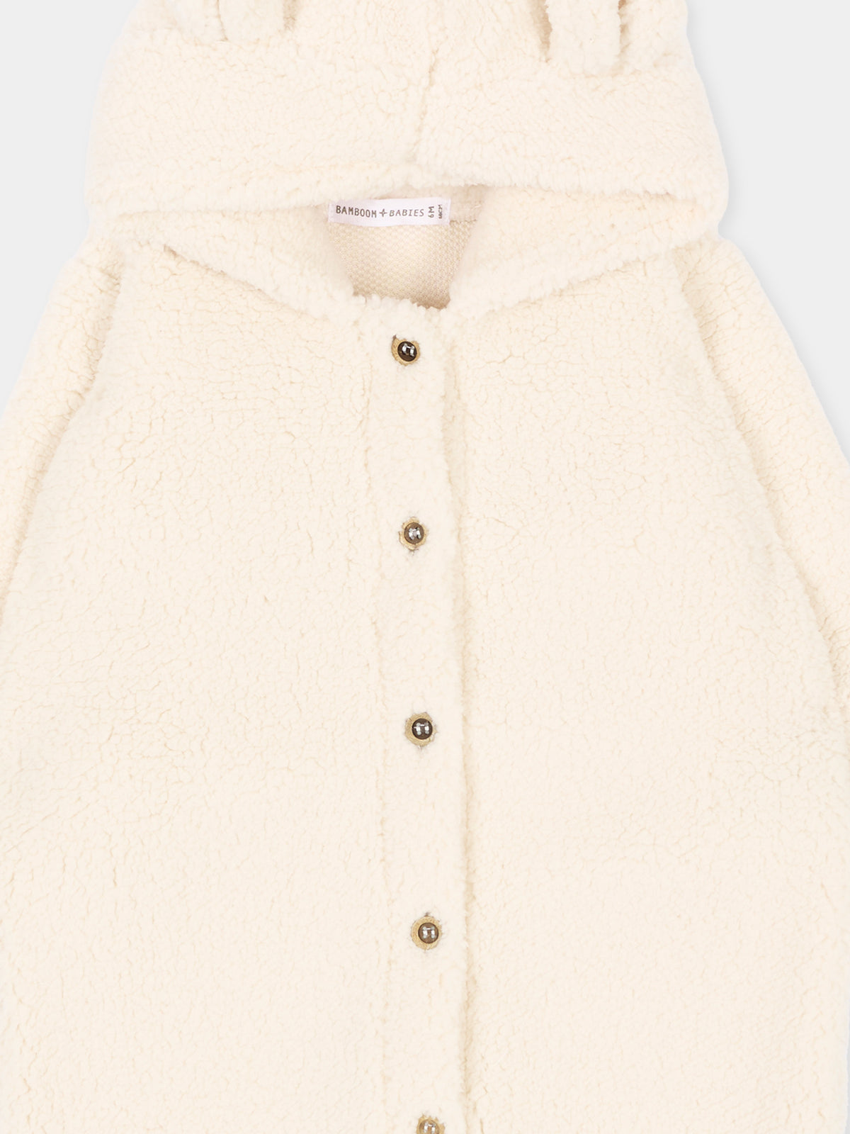Completo avorio per neonati con cappuccio e orecchie,Bamboom,1262TE00084 WARM WHITE