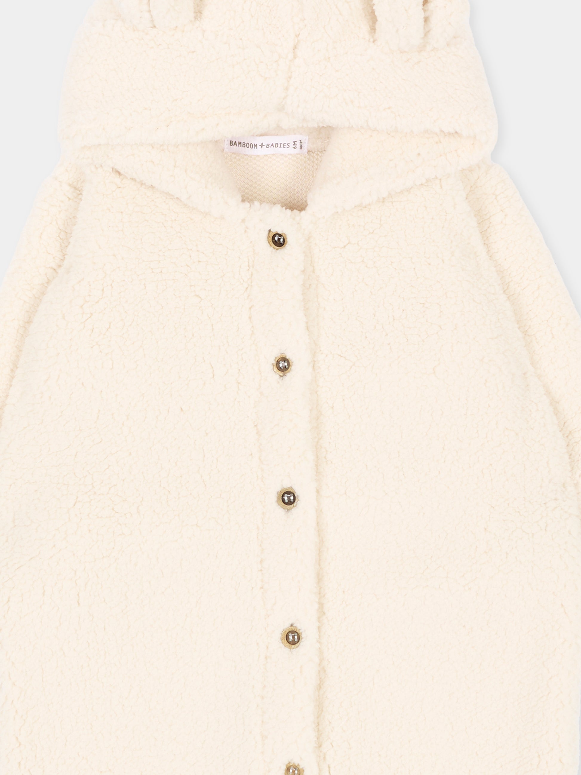 Completo avorio per neonati con cappuccio e orecchie,Bamboom,1262TE00084 WARM WHITE