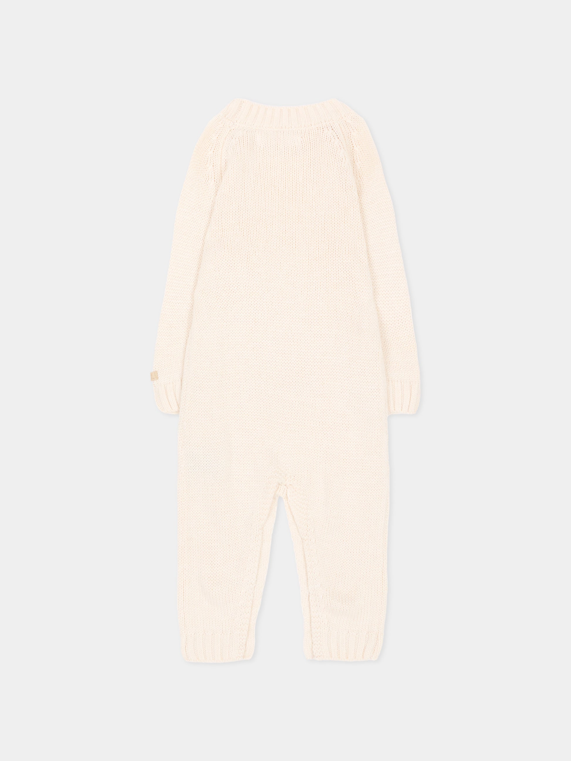 Tutina avorio per neonati in maglia,Bamboom,1264 WARM WHITE