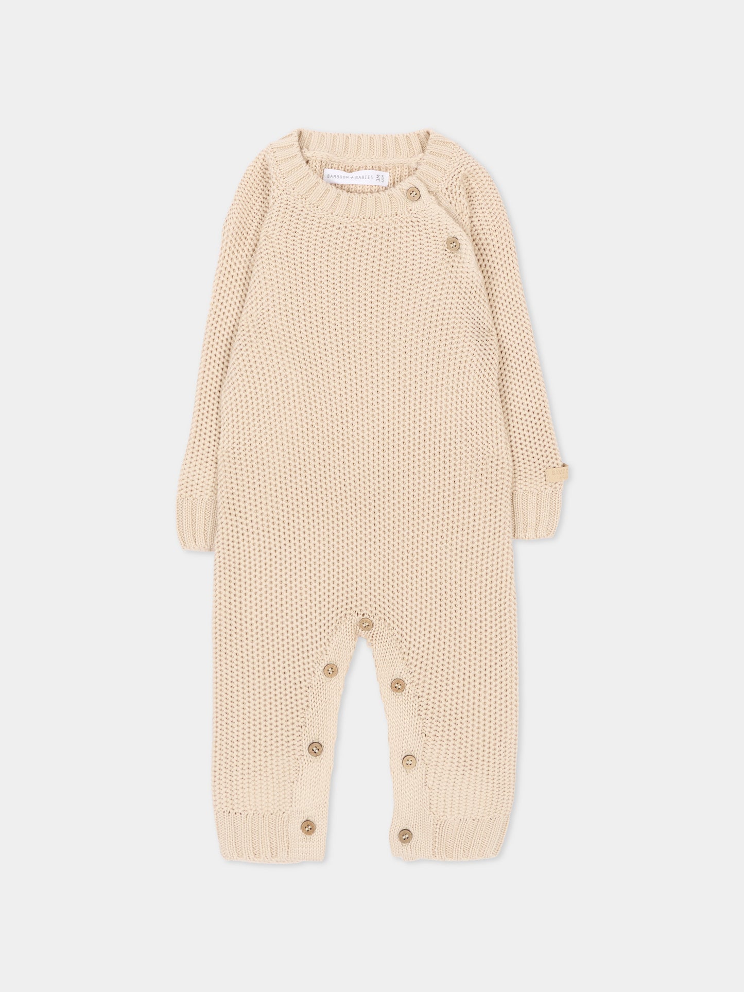 Tutina avorio per neonati in maglia,Bamboom,1263 WARM WHITE