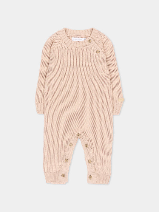 Tutina rosa per neonata in maglia,Bamboom,1263 WHISPER PINK