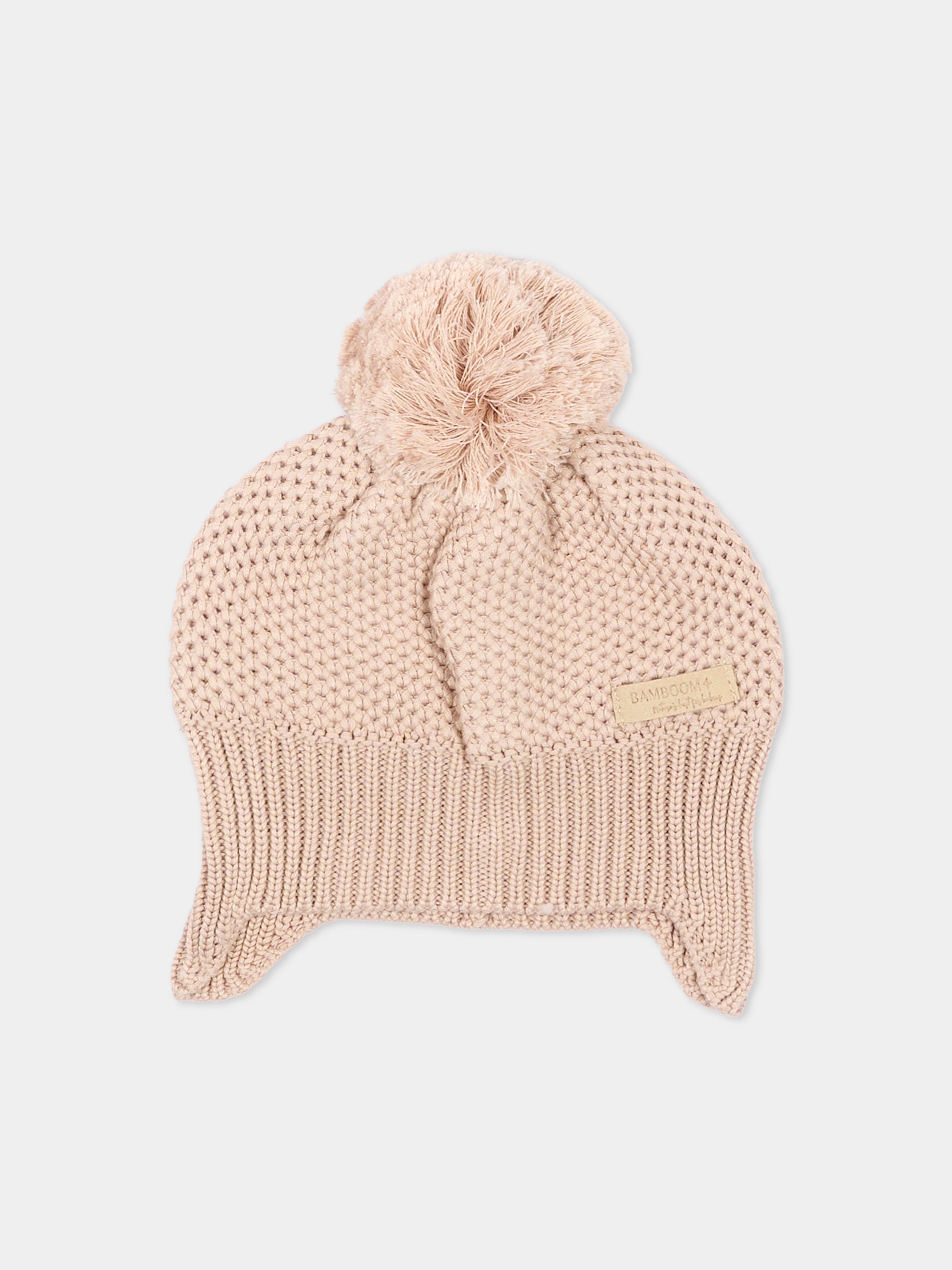 Cappello per neonata rosa con pompon,Bamboom,1279 VINTAGE PINK