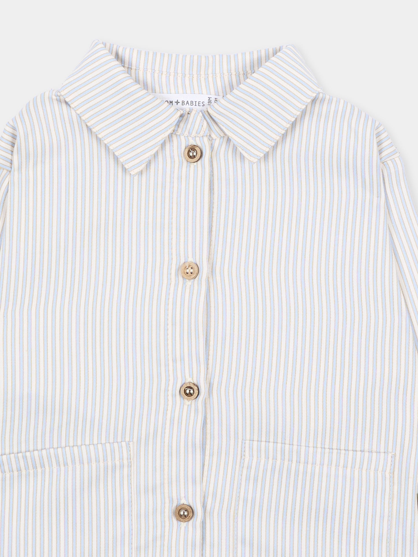 Camicia a manica lunga azzurra per bambino con righe,Bamboom,1208TE00089 STRIPE BLU