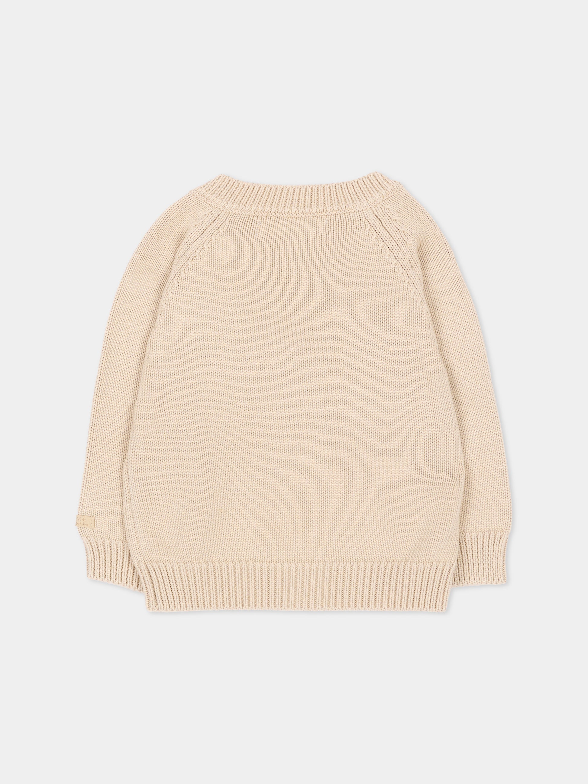 Maglione avorio per neonati con ricamo,Bamboom,1275 WARM WHITE
