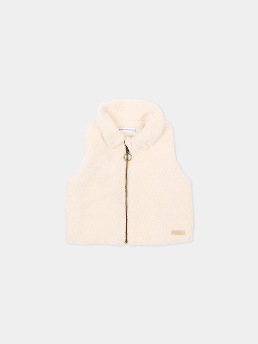 Gilet avorio per neonati con zip,Bamboom,1222TE00084 WARM WHITE