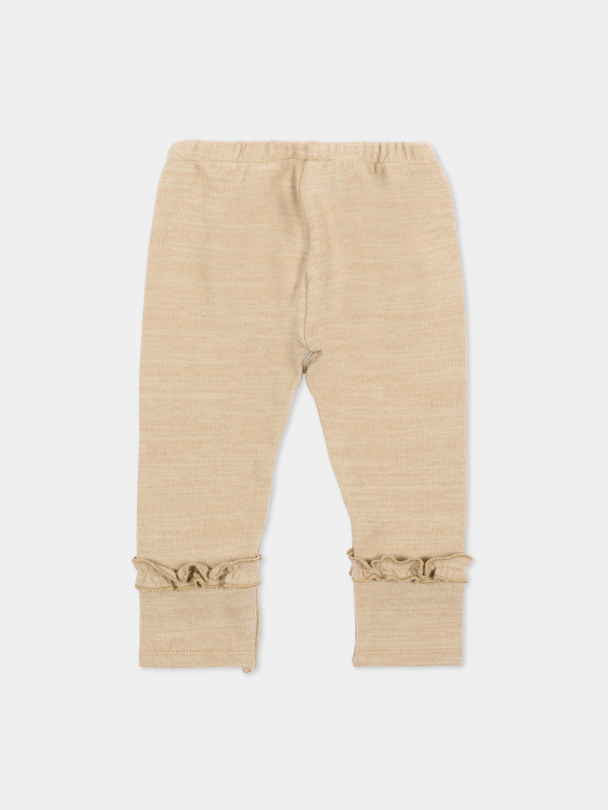 Leggings beige per neonata con volant,Bamboom,1213TE00088 SAND