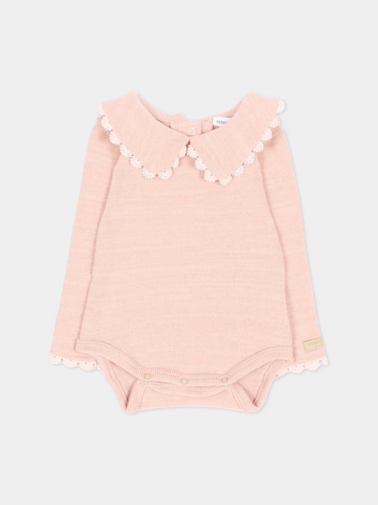 Body rosa per neonata con colletto,Bamboom,1232TE00088 WARM PINK