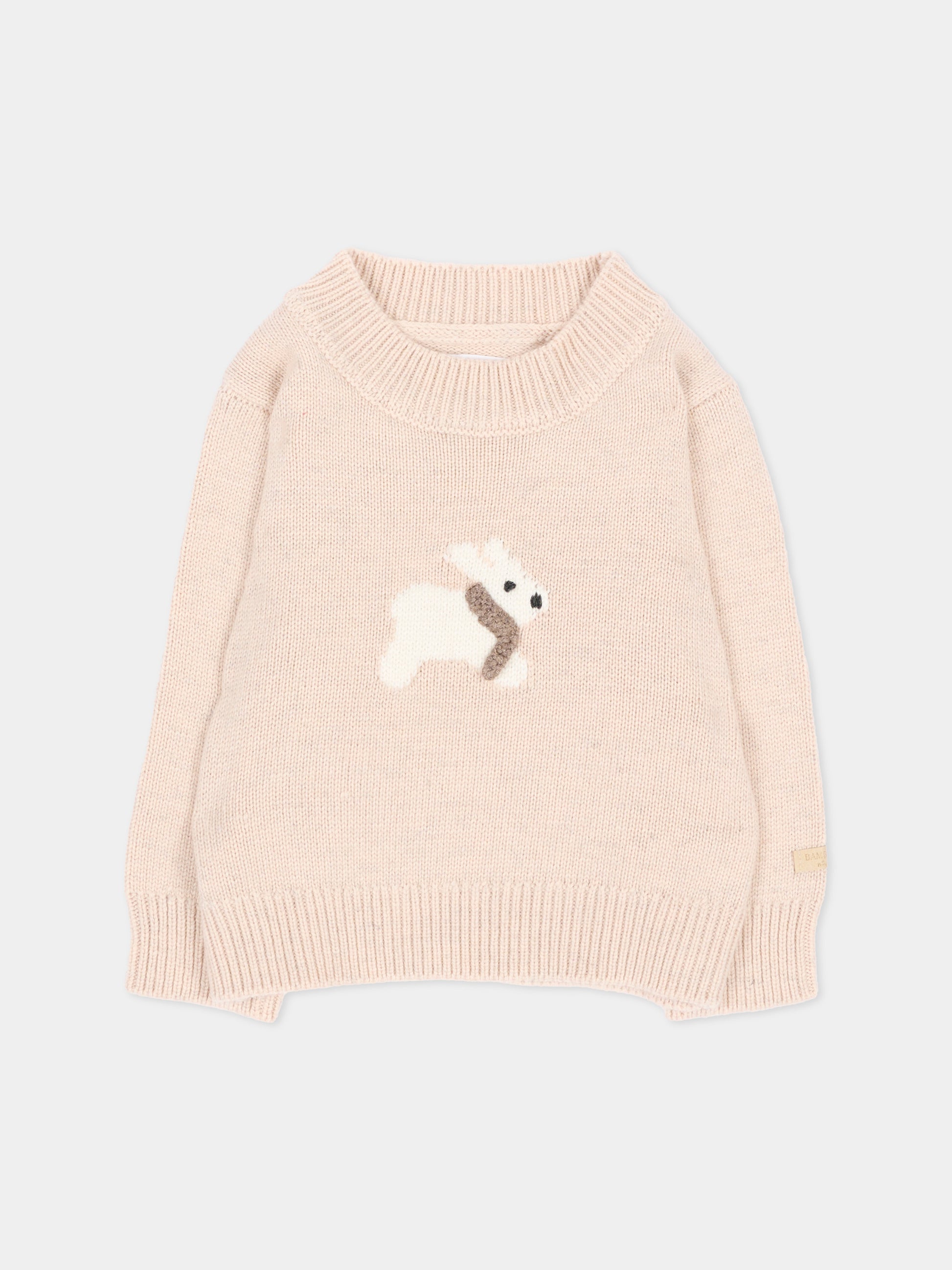 Maglione rosa per neonata con coniglio,Bamboom,1274 PINK