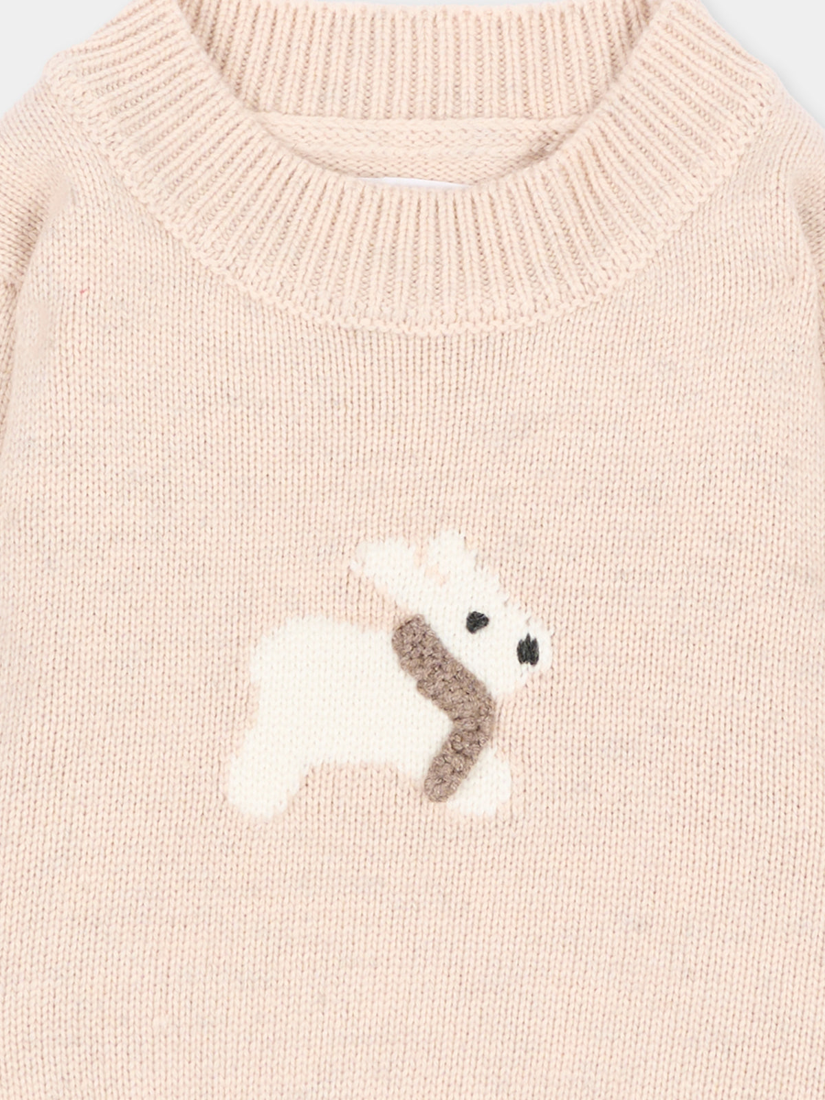 Maglione rosa per neonata con coniglio,Bamboom,1274 PINK