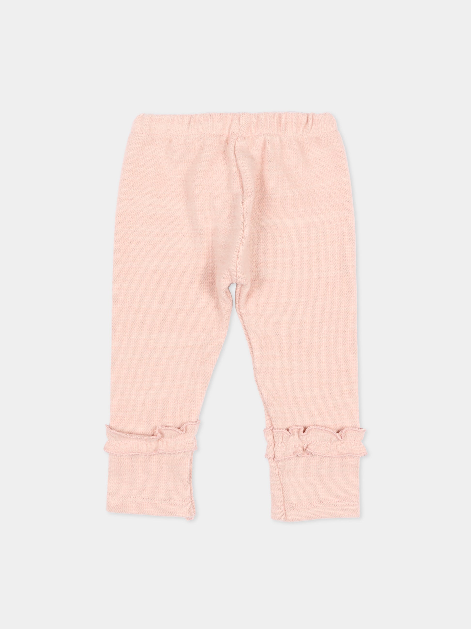 Leggings rosa per neonata con volant,Bamboom,1213TE00088 WARM PINK