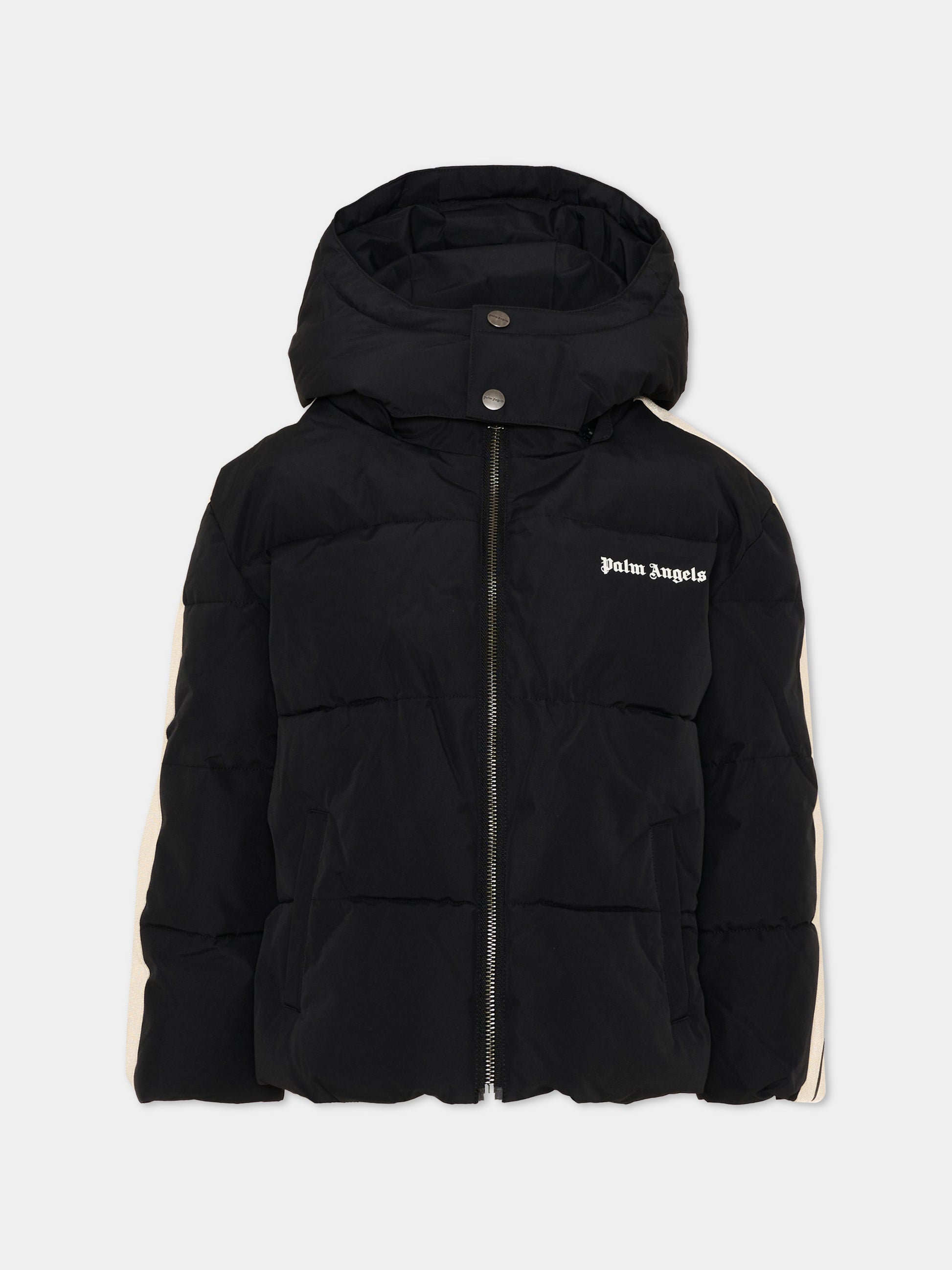 Piumini nero per bambini con logo,Palm Angels,F6PAJBPF005 110