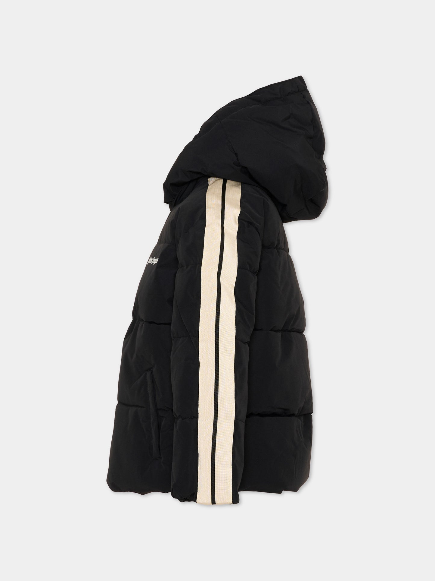 Piumini nero per bambini con logo,Palm Angels,F6PAJBPF005 110