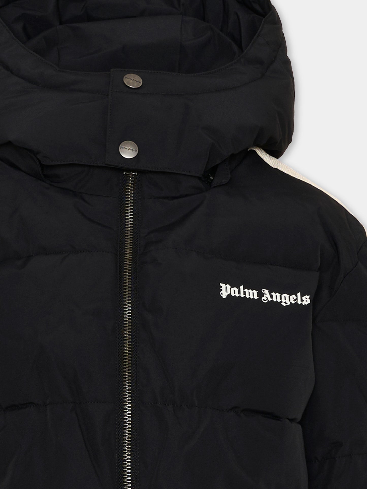 Piumini nero per bambini con logo,Palm Angels,F6PAJBPF005 110