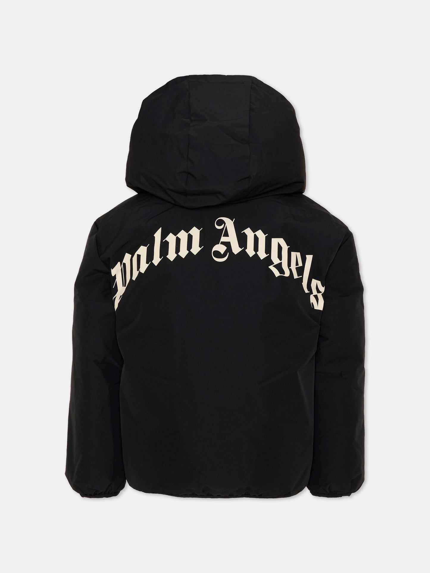 Piumini nero per bambini con logo,Palm Angels,F6PAJBPF007 110