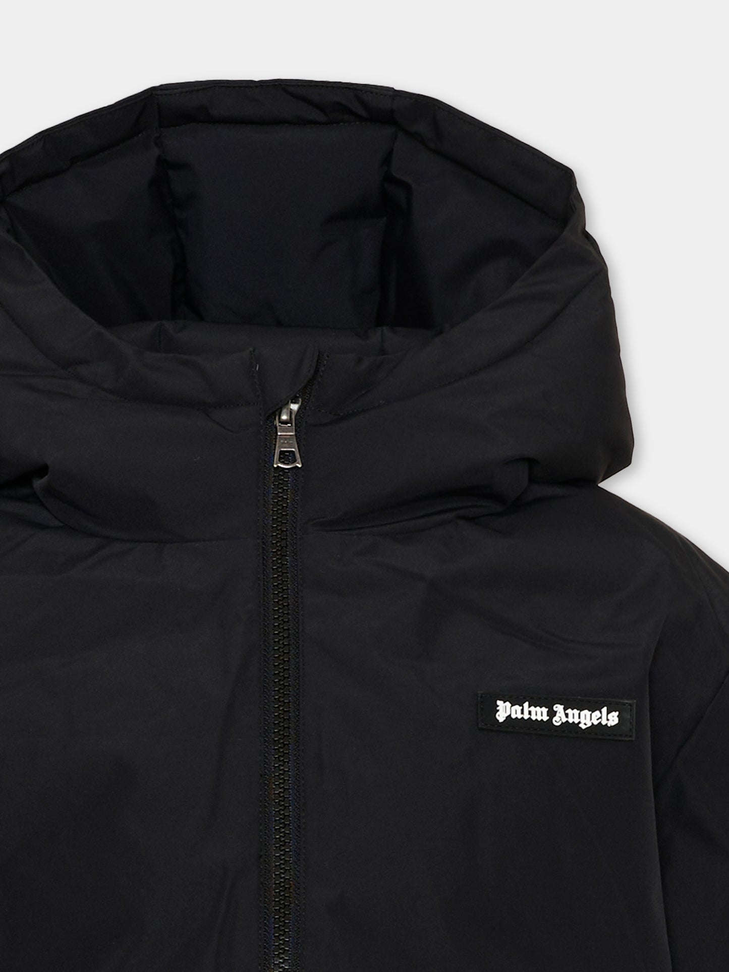 Piumini nero per bambini con logo,Palm Angels,F6PAJBPF007 110