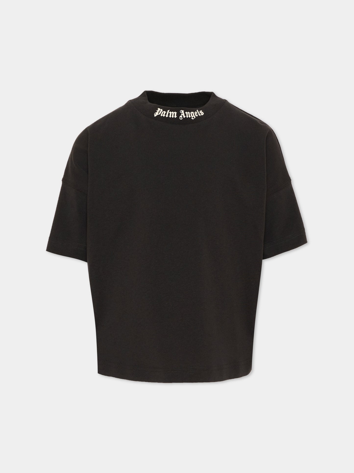 T-Shirt nera per bambini con logo,Palm Angels,F6PAJBTH012 110