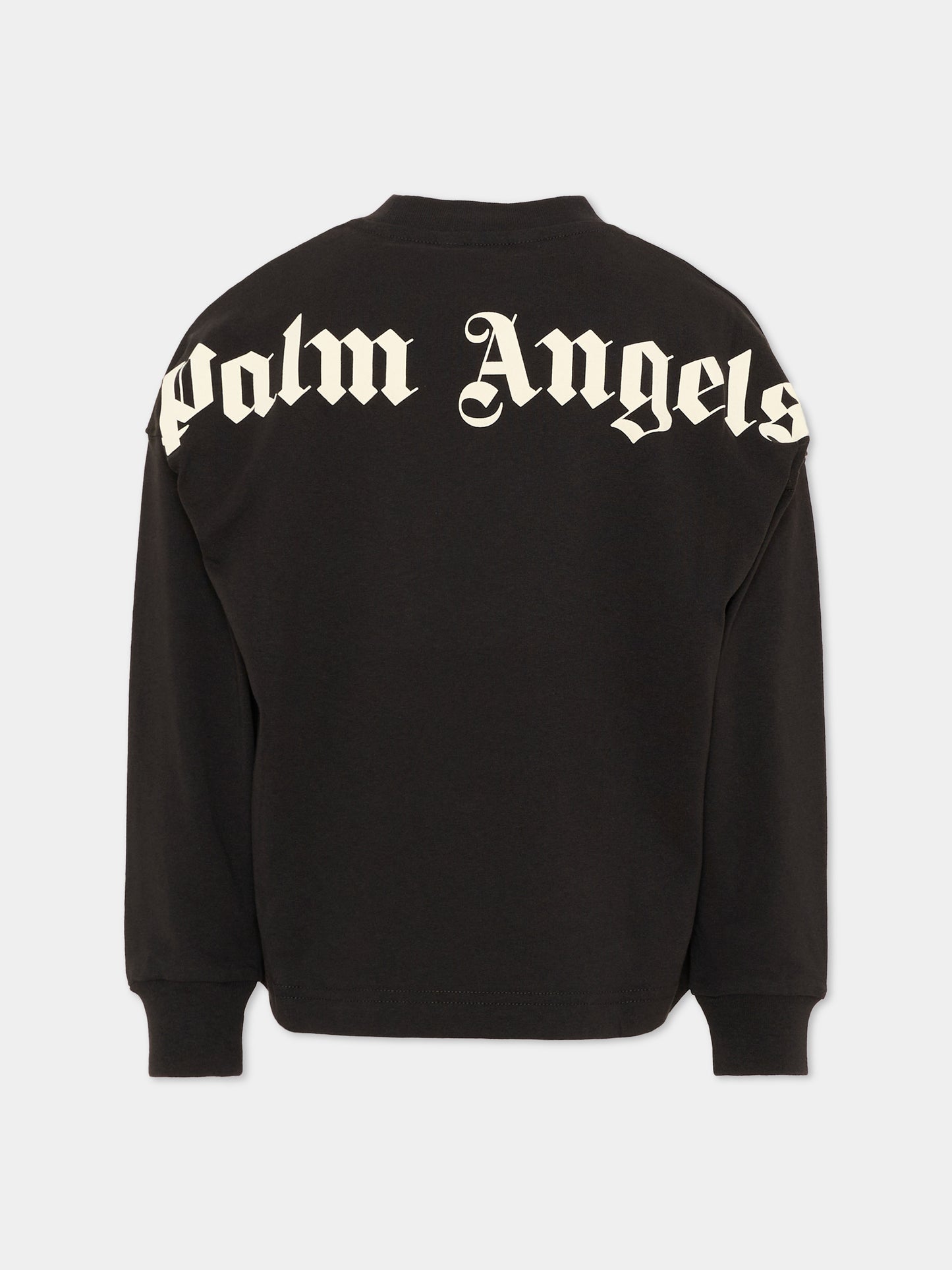 T-shirt nera per bambini con logo,Palm Angels,F6PAJBTH013 110