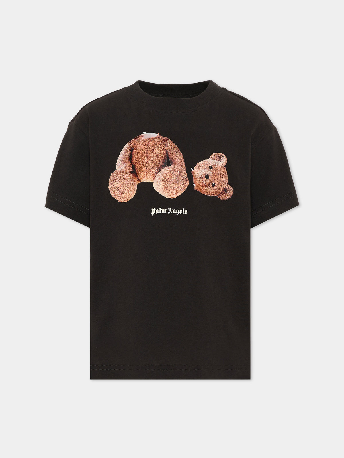 T-Shirt nera per bambini con Teddy Bear,Palm Angels,F6PAJBTH061 110