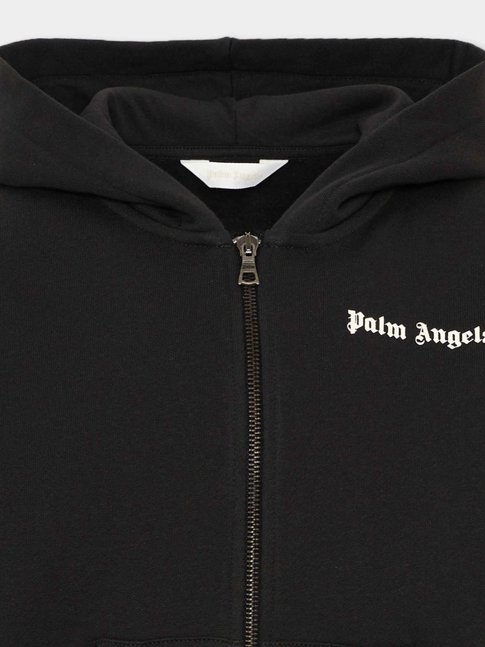 Felpa nera per bambini con logo,Palm Angels,F6PAJBZH015 110