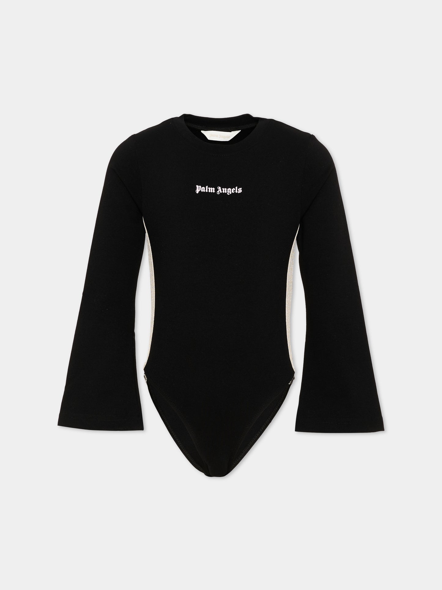 Body nero per bambina con logo,Palm Angels,F6PAJGBY042 110
