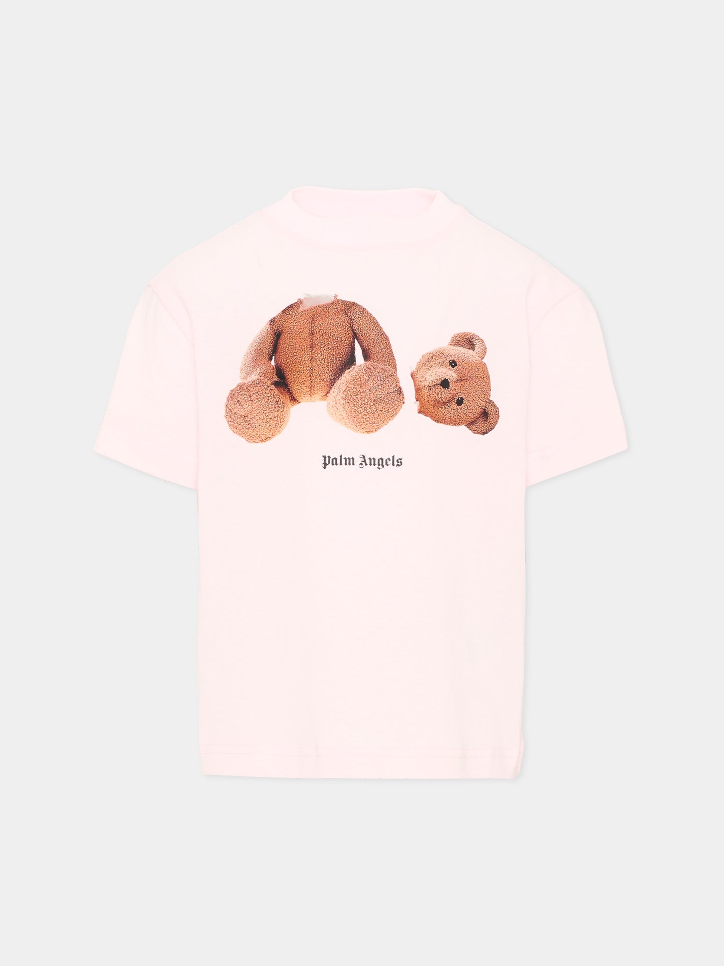T-Shirt rosa per bambina con Teddy Bear,Palm Angels,F6PAJGTH050 042