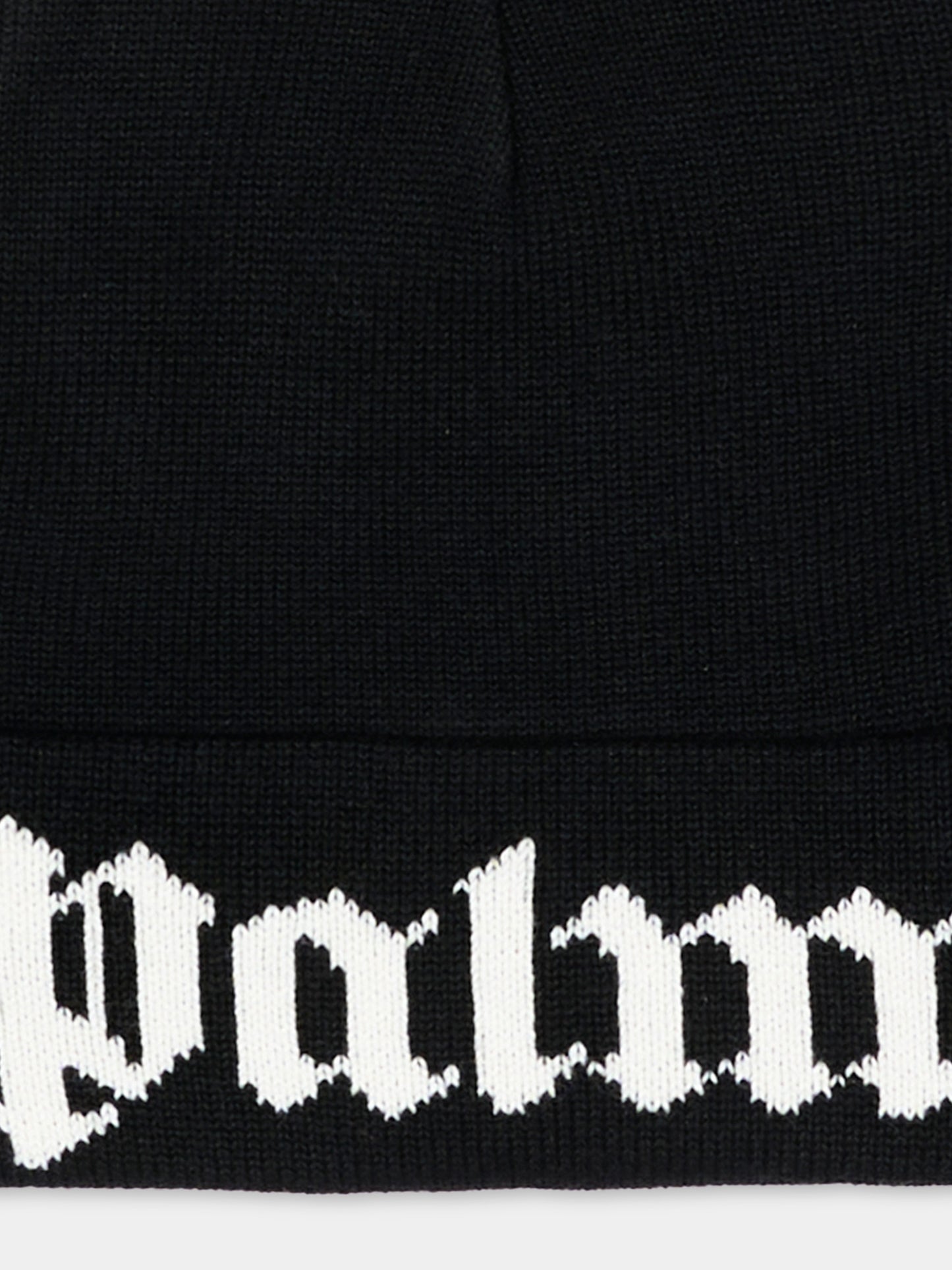 Berretto nero per bambini con logo,Palm Angels,F6PAJBHT227 110