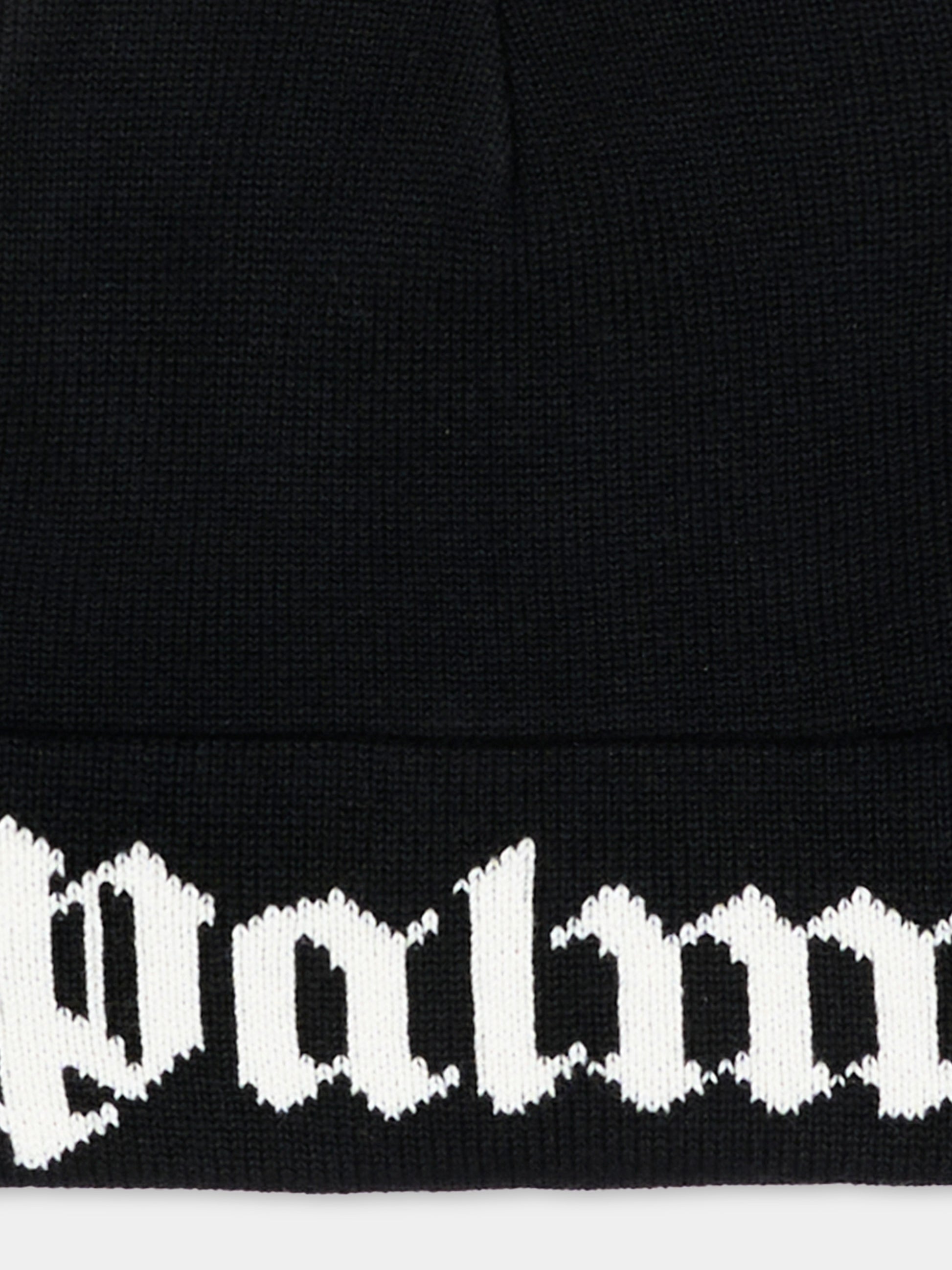 Berretto nero per bambini con logo,Palm Angels,F6PAJBHT227 110
