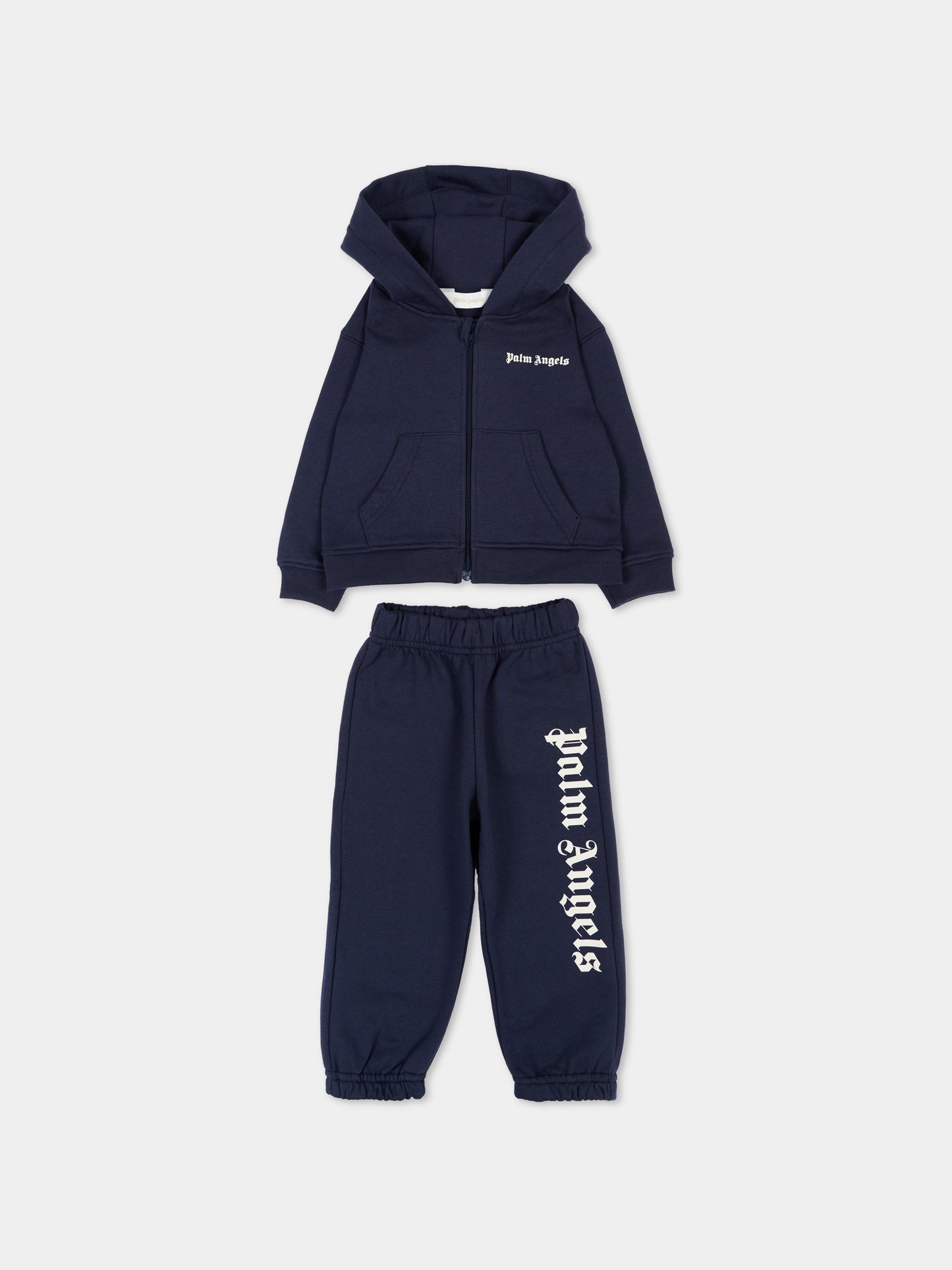 Completo sportivo lungo blu per neonato con logo,Palm Angels,F6PANBTP180 1528