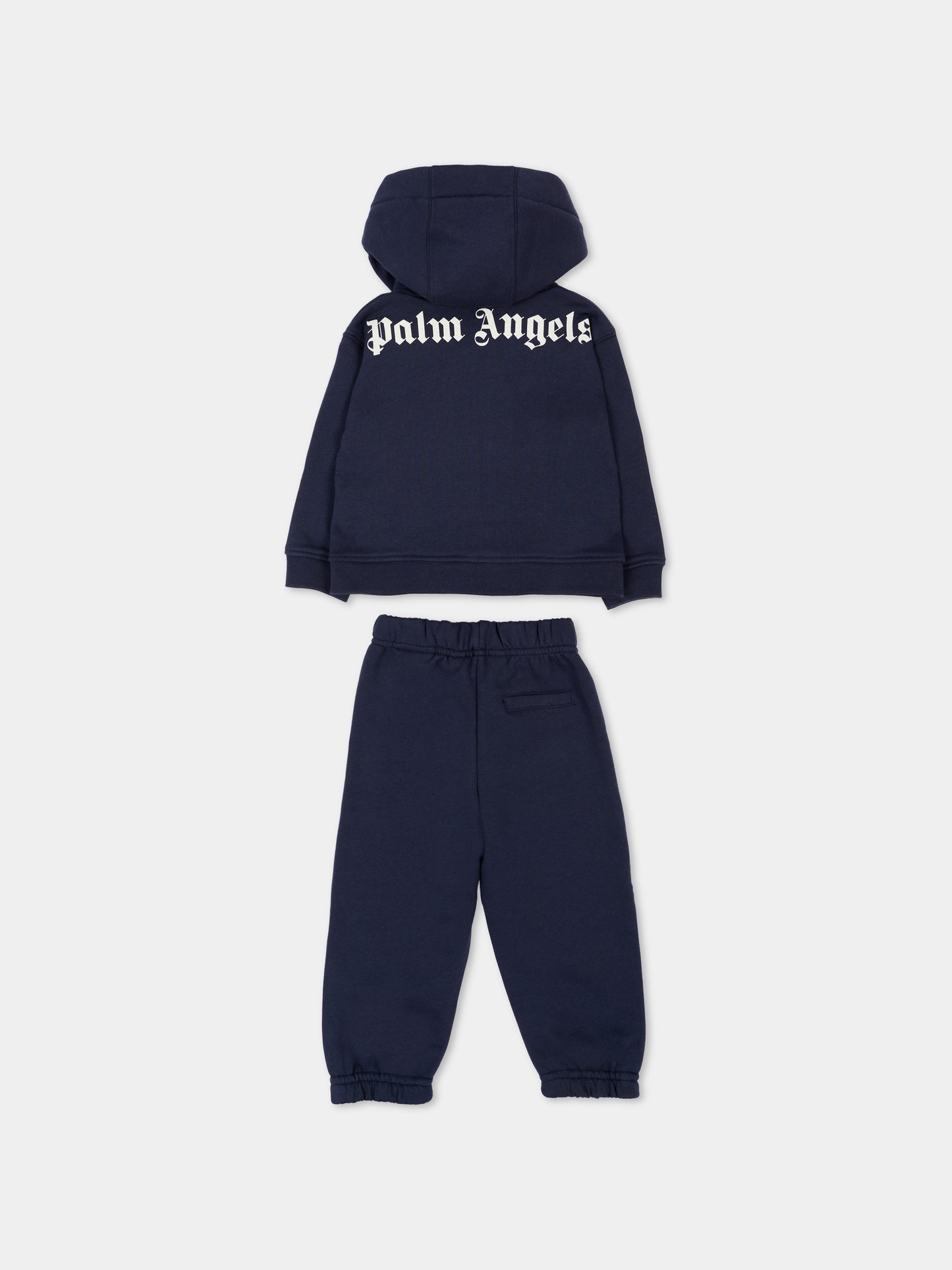 Completo sportivo lungo blu per neonato con logo,Palm Angels,F6PANBTP180 1528