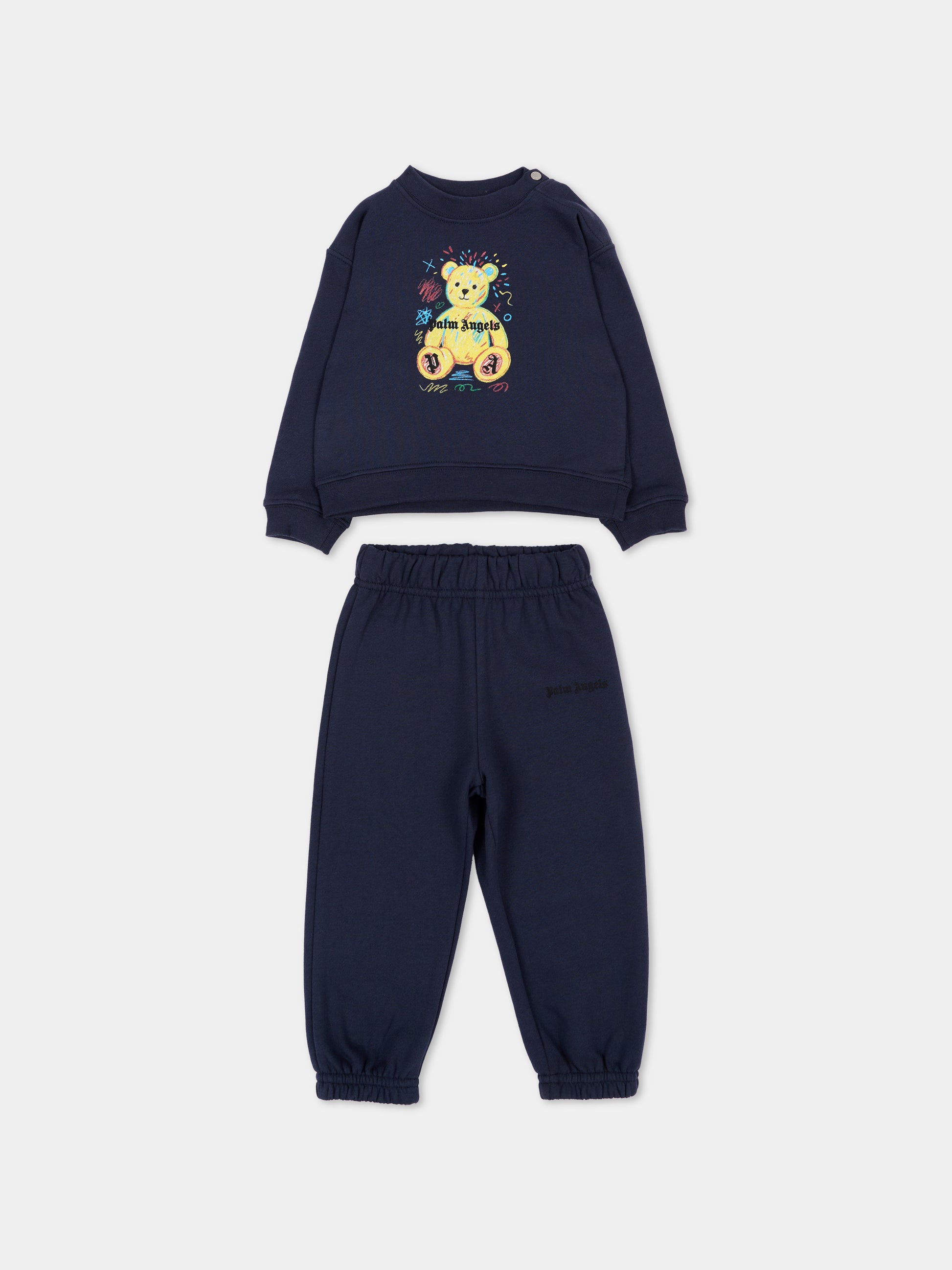 Completo sportivo lungo blu per neonato,Palm Angels,F6PANBTP197 1528