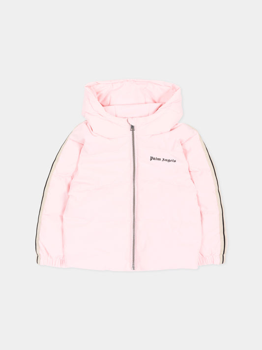 Piumini rosa per neonata con logo,Palm Angels,F6PANGPF206 042