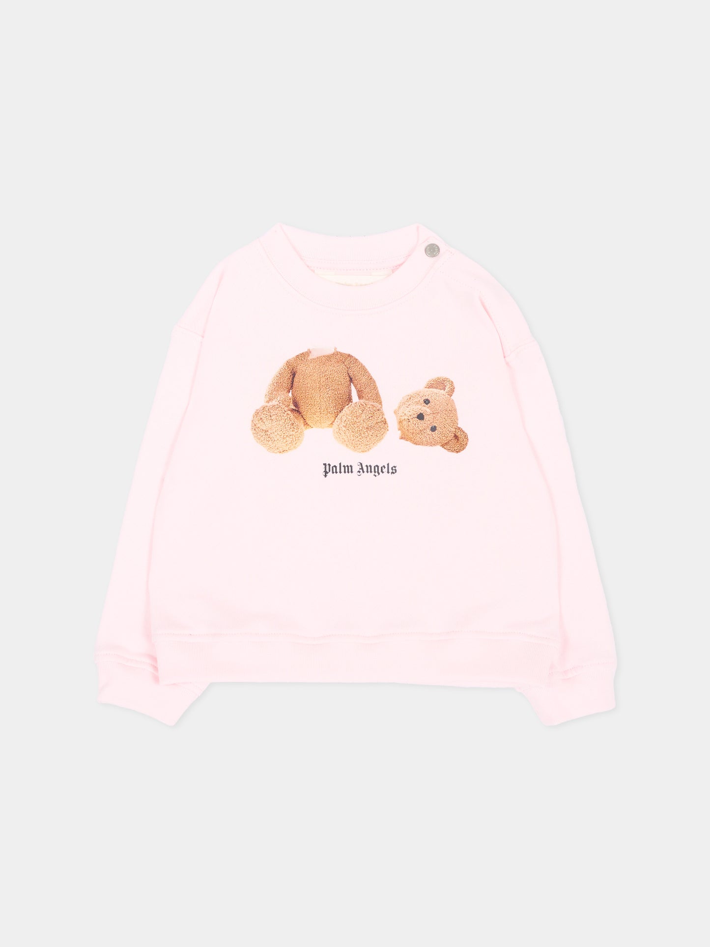 Felpa rosa per neonata con bear,Palm Angels,F6PANGSW191 042