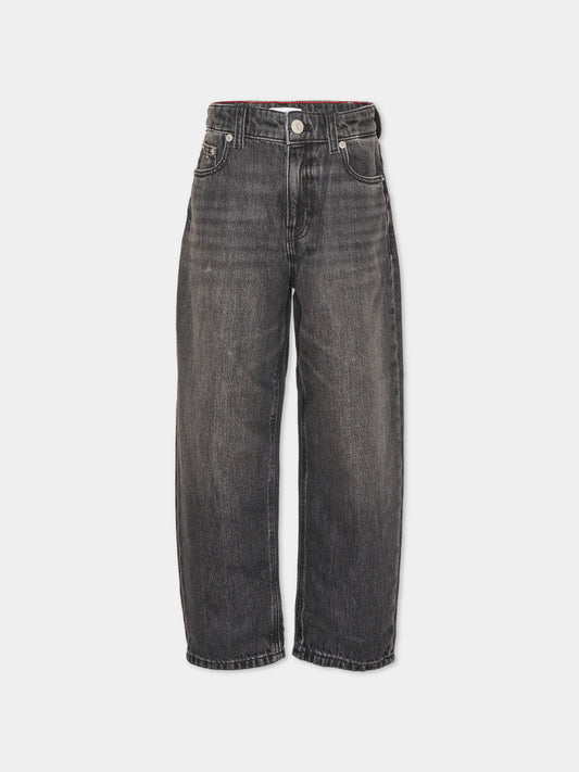 Jeans nero per bambini con logo,Tommy Hilfiger Junior,KB0KB10679 1BY