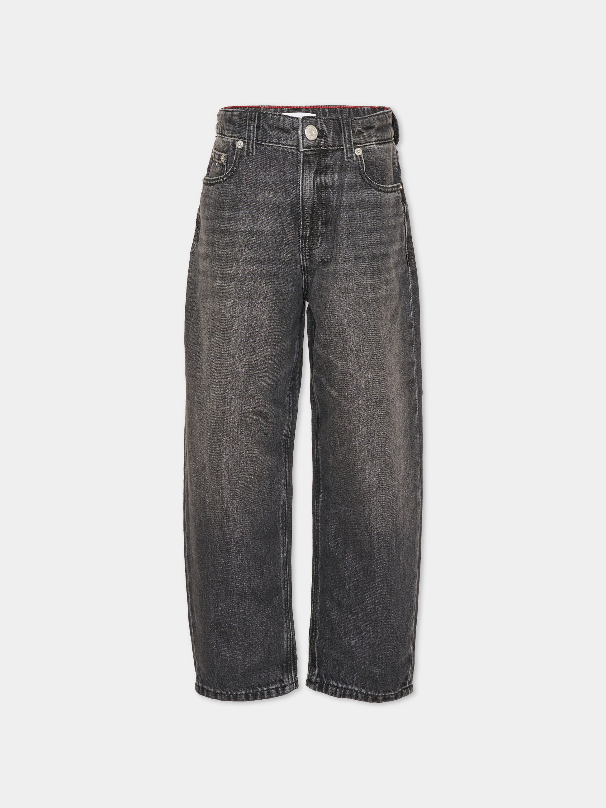 Jeans nero per bambini con logo,Tommy Hilfiger Junior,KB0KB10679 1BY