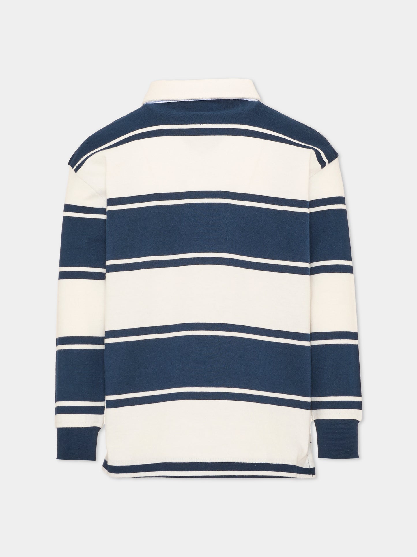 Polo a manica lunga blu per bambino a righe,Tommy Hilfiger Junior,KS0KS00768 0BA