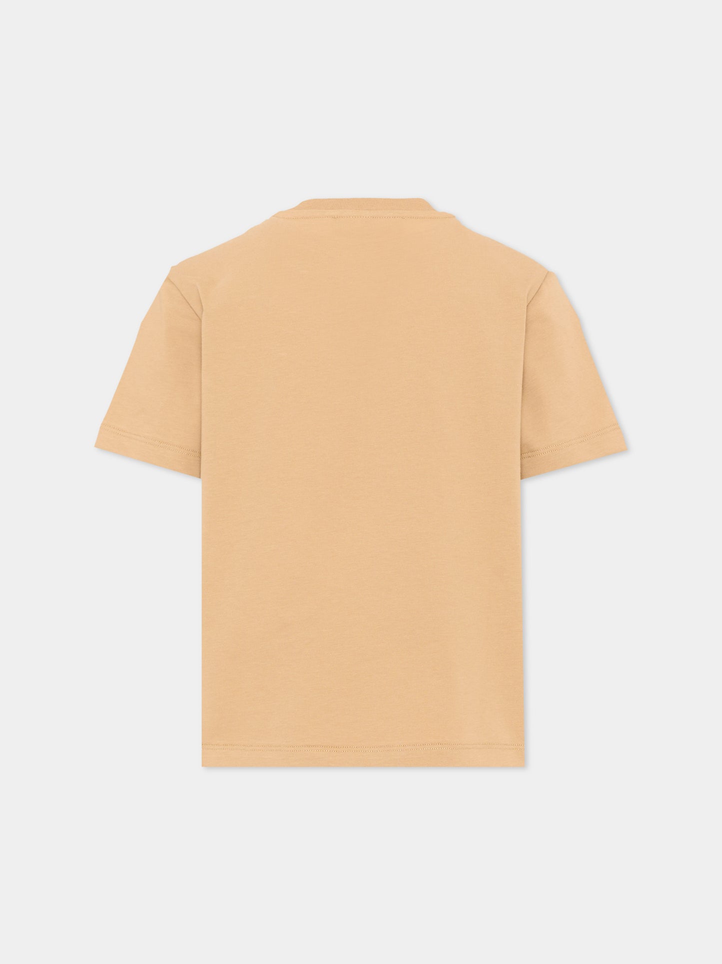 T-Shirt beige per bambini con logo,Roberto Cavalli Kids,CBA26070TS BEIG.MARZ.
