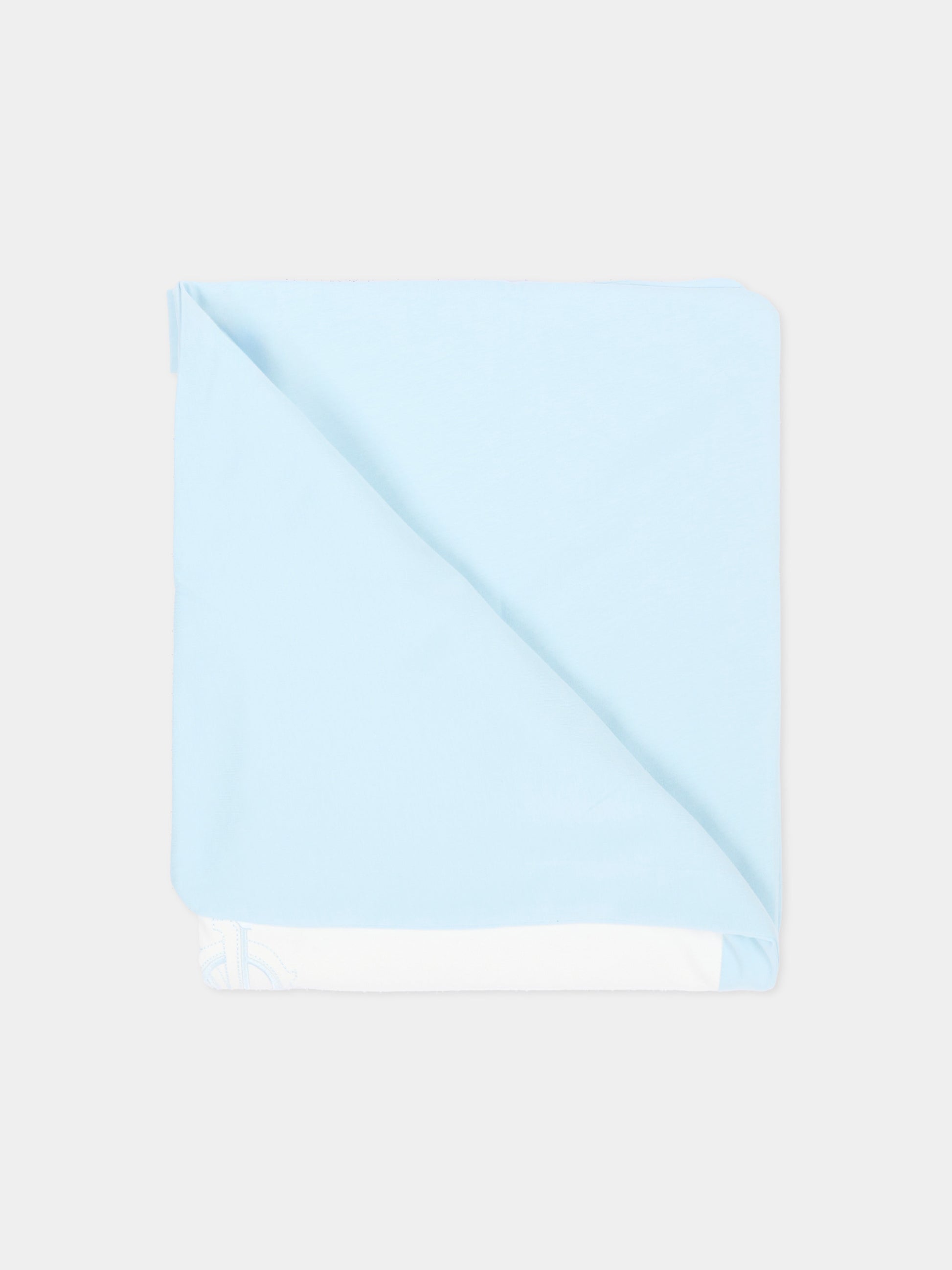 Coperta celeste per neonato con logo,Roberto Cavalli Kids,CLA26050CE SKYRIDE/A.